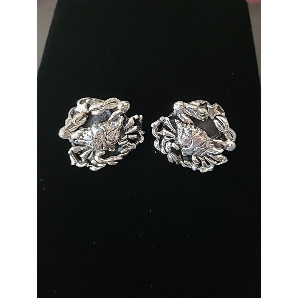 Vintage Frank Tortolani Zodiac Cufflinks Cancer Crab RARE